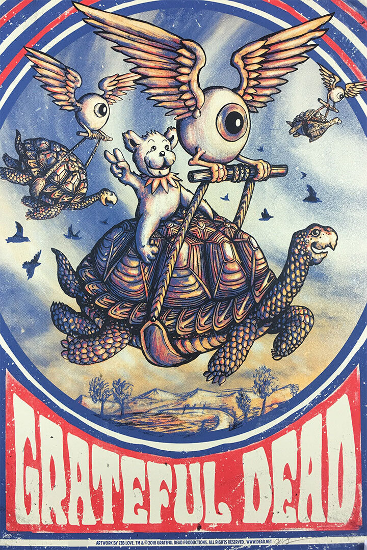 Grateful Dead Turtles And Bears Music Poster Wall Art Print Home Wall Decor