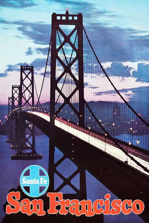 1955 Santa Fe San Francisco Vintage Style Railway Poster Wall Art Print Home Wall Decor