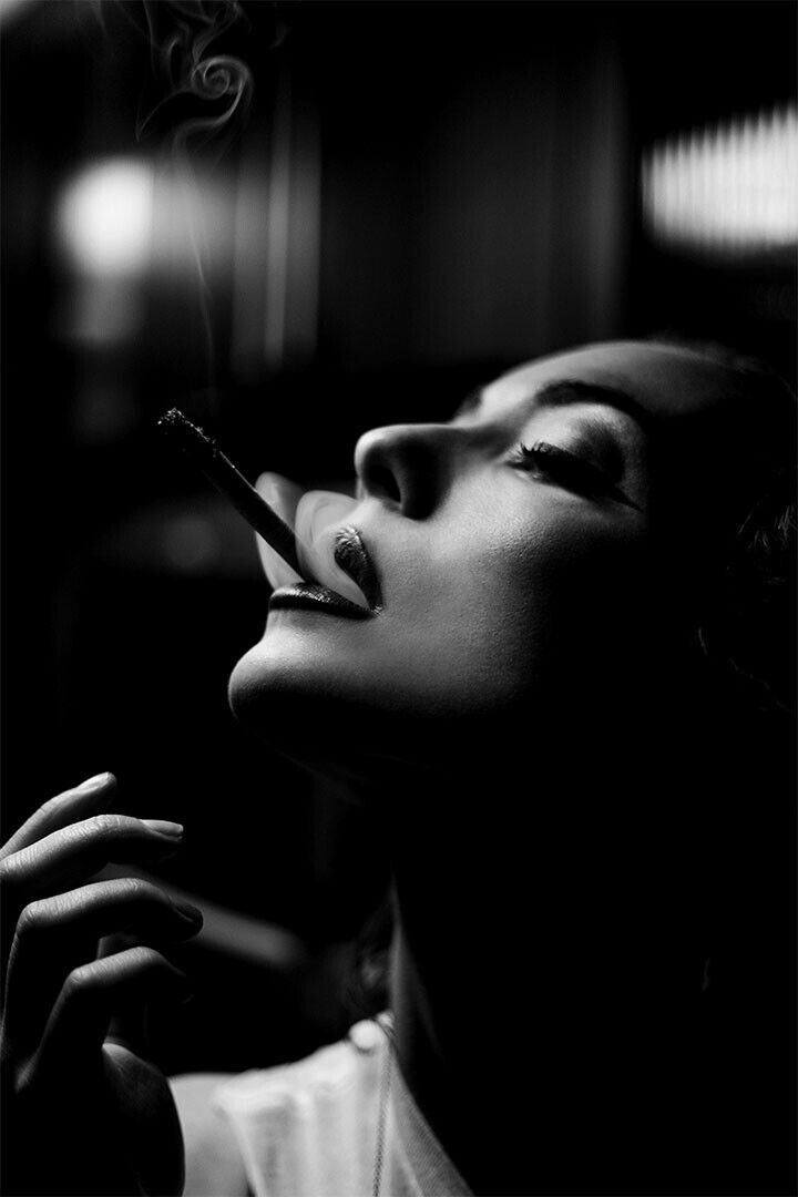 Black And White Smoking Woman Poster Wall Art Print Home Wall Decor