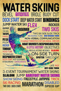 Water Skiing Word Water Sport Entertainment Atlethe Poster Wall Art Print Home Wall Decor