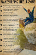Wakesurfing Life Lessons Sport Water Poster Wall Art Print Home Wall Decor