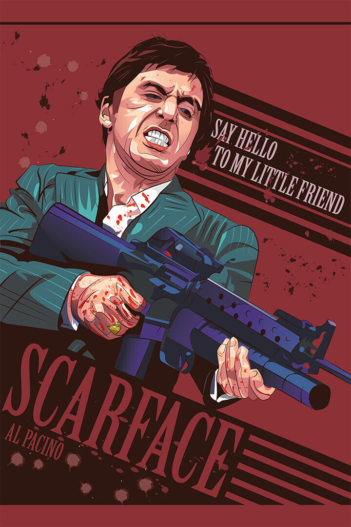 Al Pacino Scarface Classic Movie Crime Drama Poster Wall Art Print Home Wall Decor