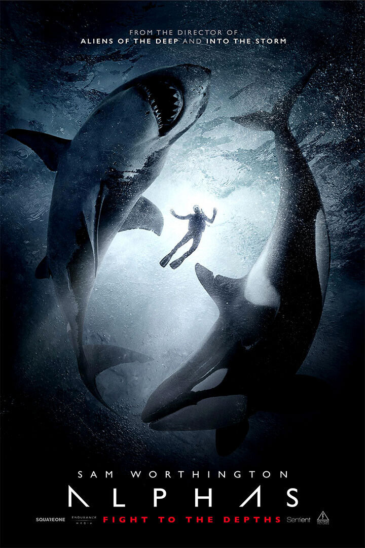 Alphas Movie 2020 Shark Sam Worthington Poster Wall Art Print Home Wall Decor