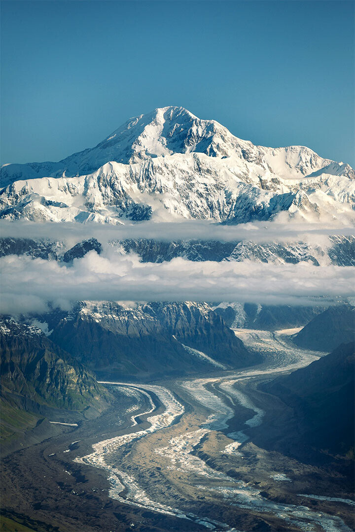 Tour Buses And Mount Mckinley Landscape Poster Wall Art Print Home Wall Decor