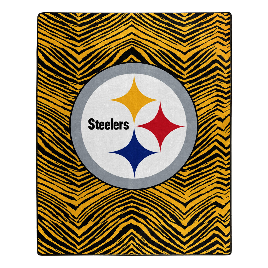 Zubaz X Northwest NFL Pittsburgh Steelers Zubified 50X60 Raschel Throw Blanket