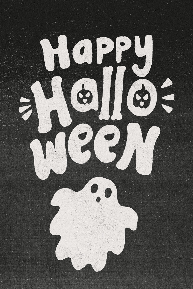 Happy Halloween Poster Boho Ghost Art Halloween Minimalist Print Trendy Fall Wall Decor for Autumn