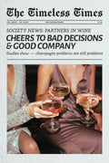 Cheers To Bad Decisions Poster Trendy Newspaper Print Girl Friendship Wall Art Dorm Bedroom Kitchen Decor Disco Glam Party Aesthetic