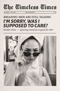 I Don't Care Poster Black And White Newspaper Print Main Character Feminist Quote Wall Art Bedroom Dorm Decor Girlboss Aesthetic