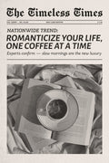 Coffee Culture Poster Black And White Newspaper Print Minimalist Wall Art Kitchen Office Decor Slow Living Aesthetic