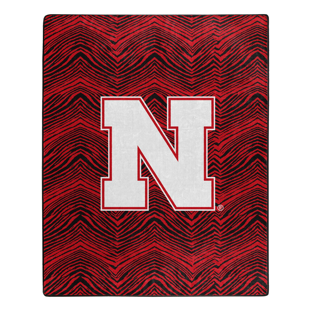 Zubaz x Northwest NCAA Nebraska Cornhuskers Zubified Raschel Throw Blanket