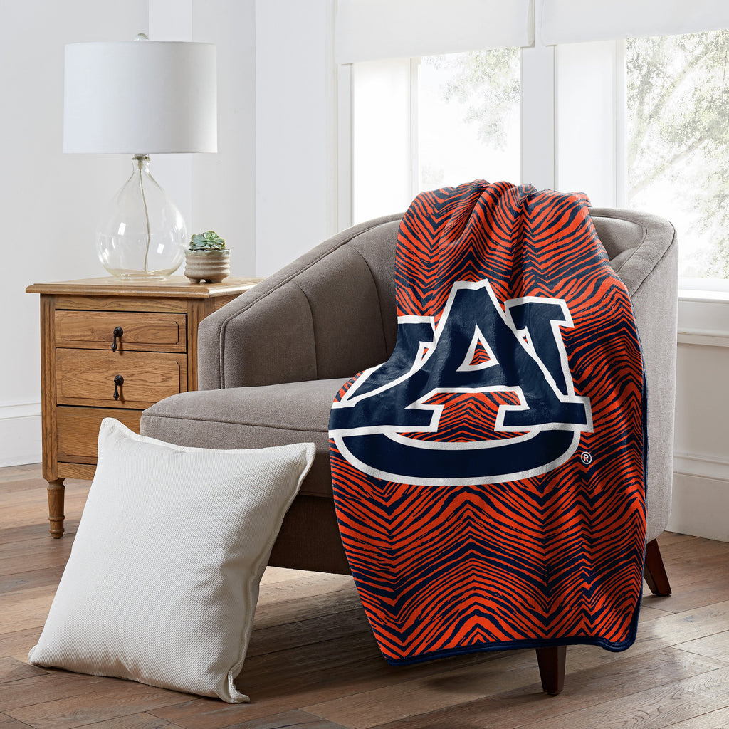 Zubaz x Northwest NCAA Auburn Tigers Zubified Raschel Throw Blanket