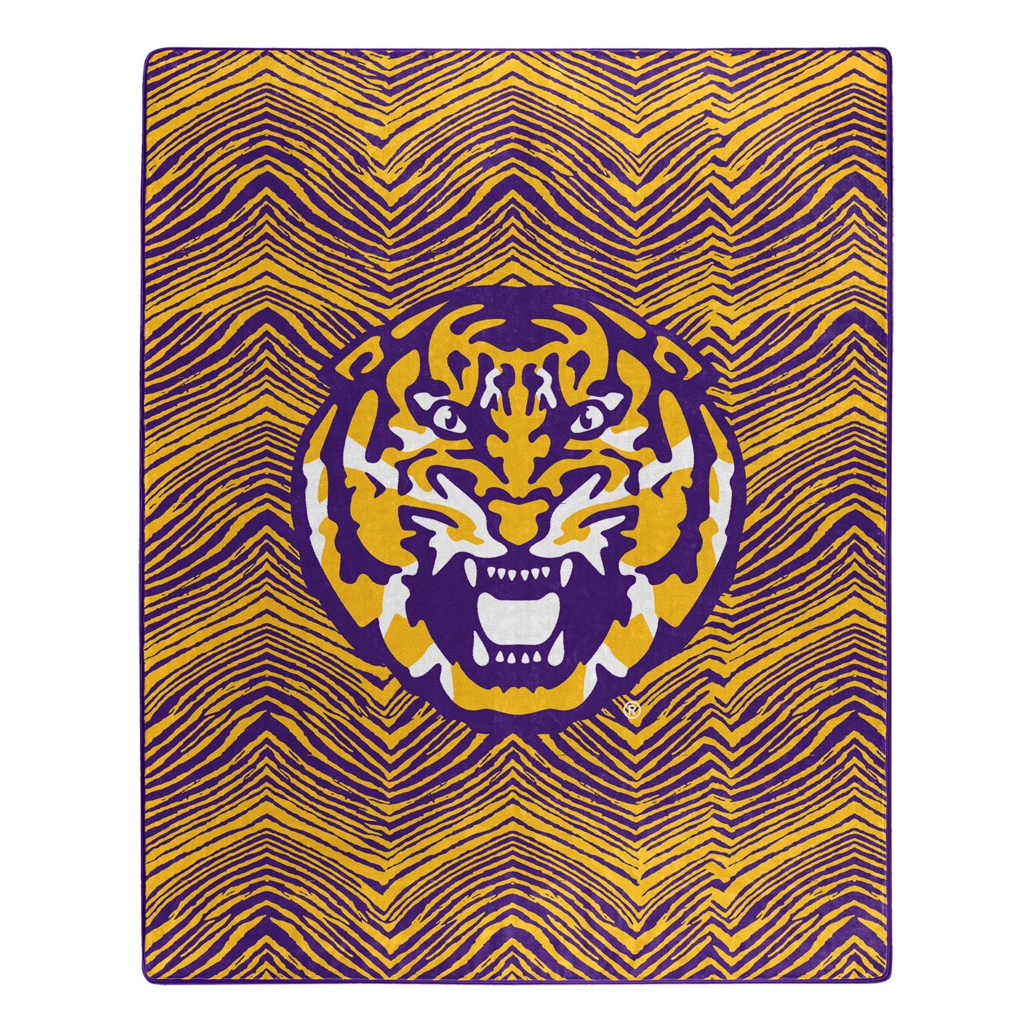 Zubaz x Northwest NCAA LSU Tigers Zubified Raschel Throw Blanket