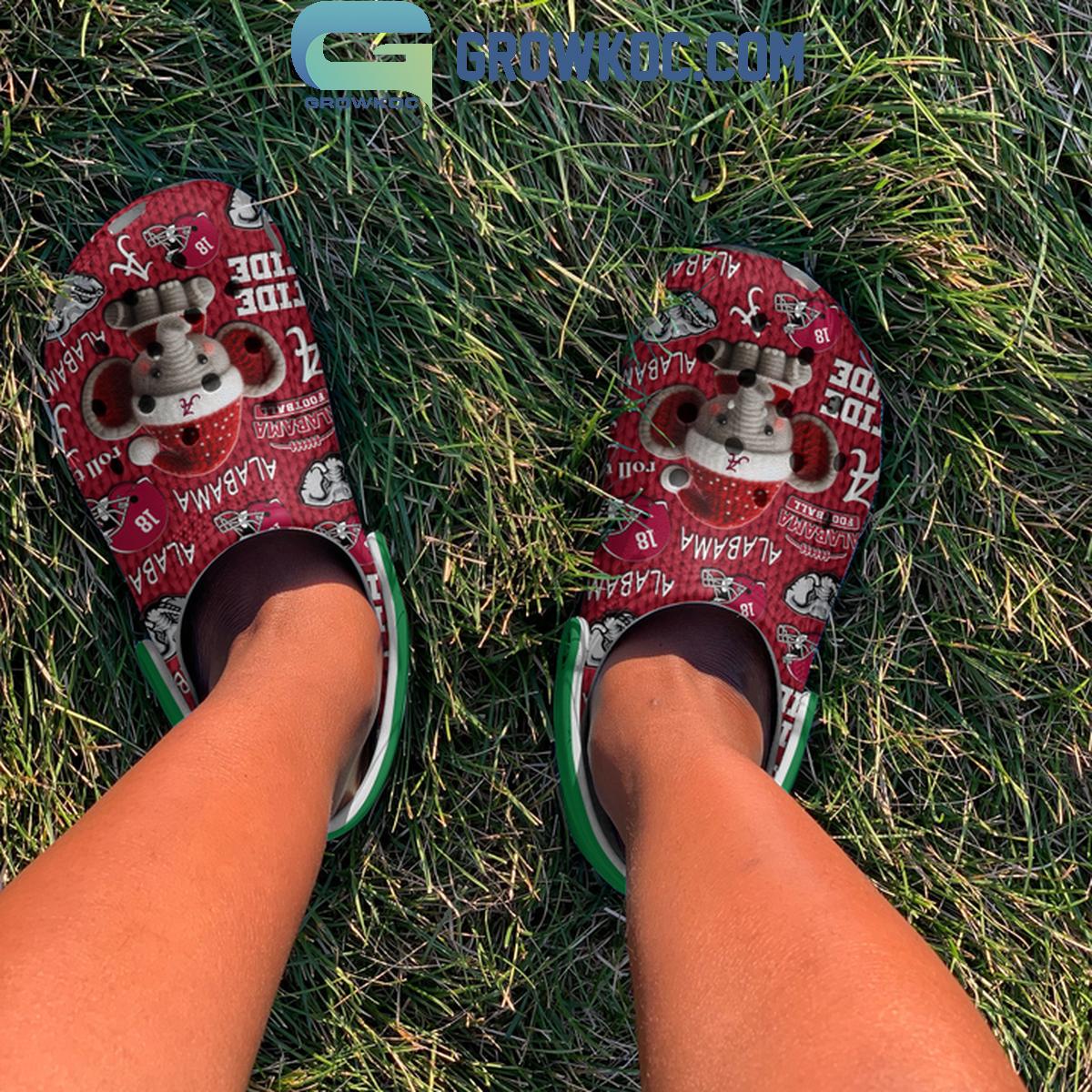 Alabama Crimson Tide Football Roll Tide Roll In Christmas Crocs Clogs
