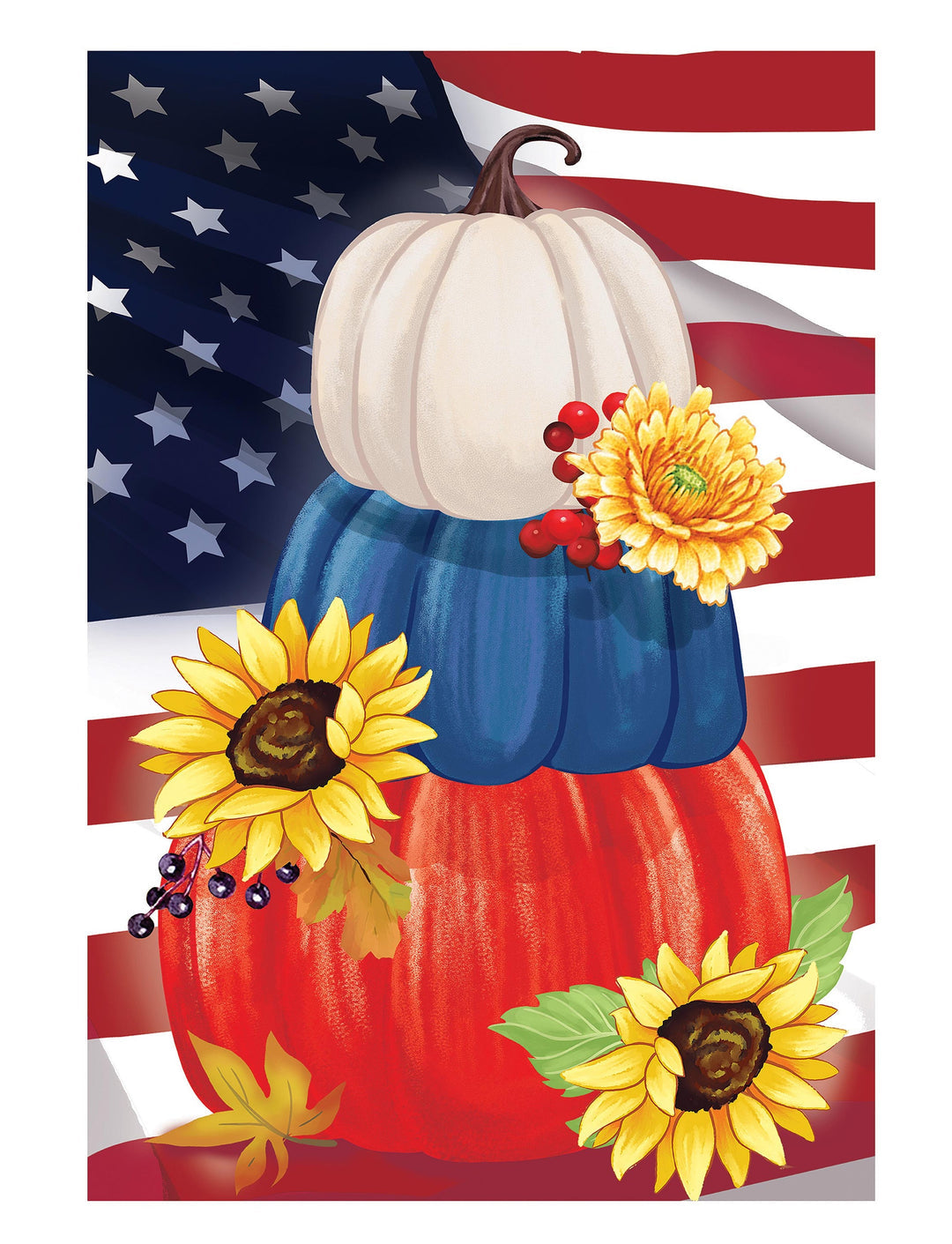 American Pumpkin Stack 2 Sided Banner
