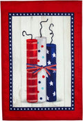 Americana Firecrackers Garden Flag 2 Sided