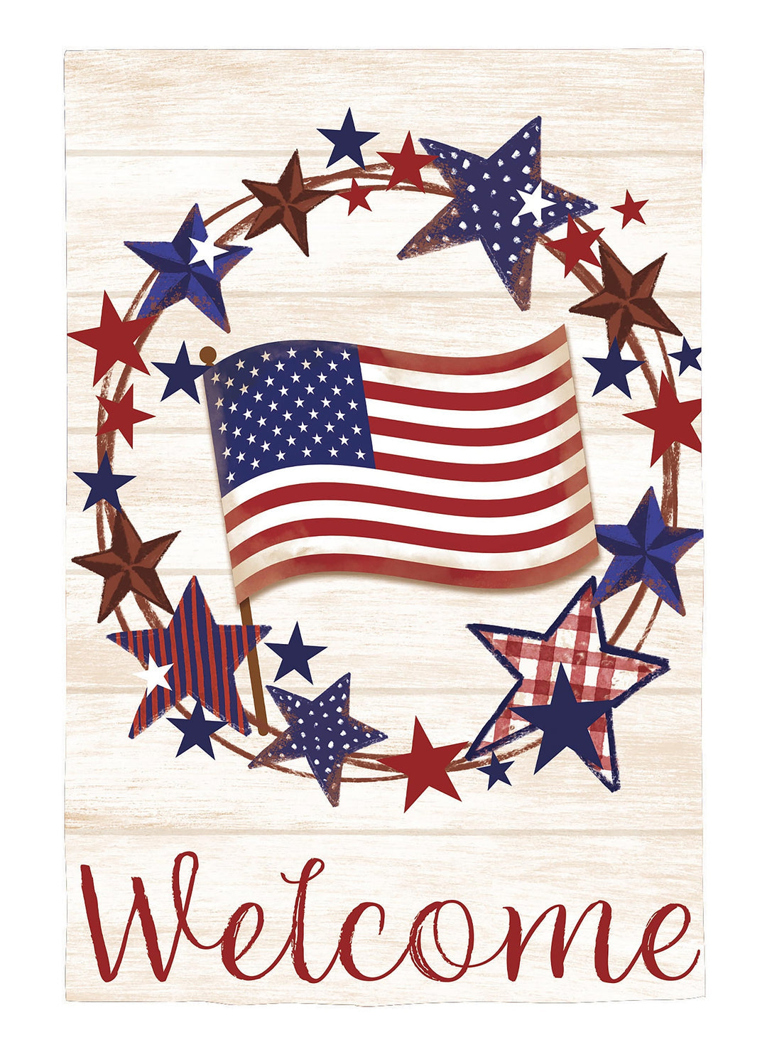 Americana Star Wreath 2 Sided Banner