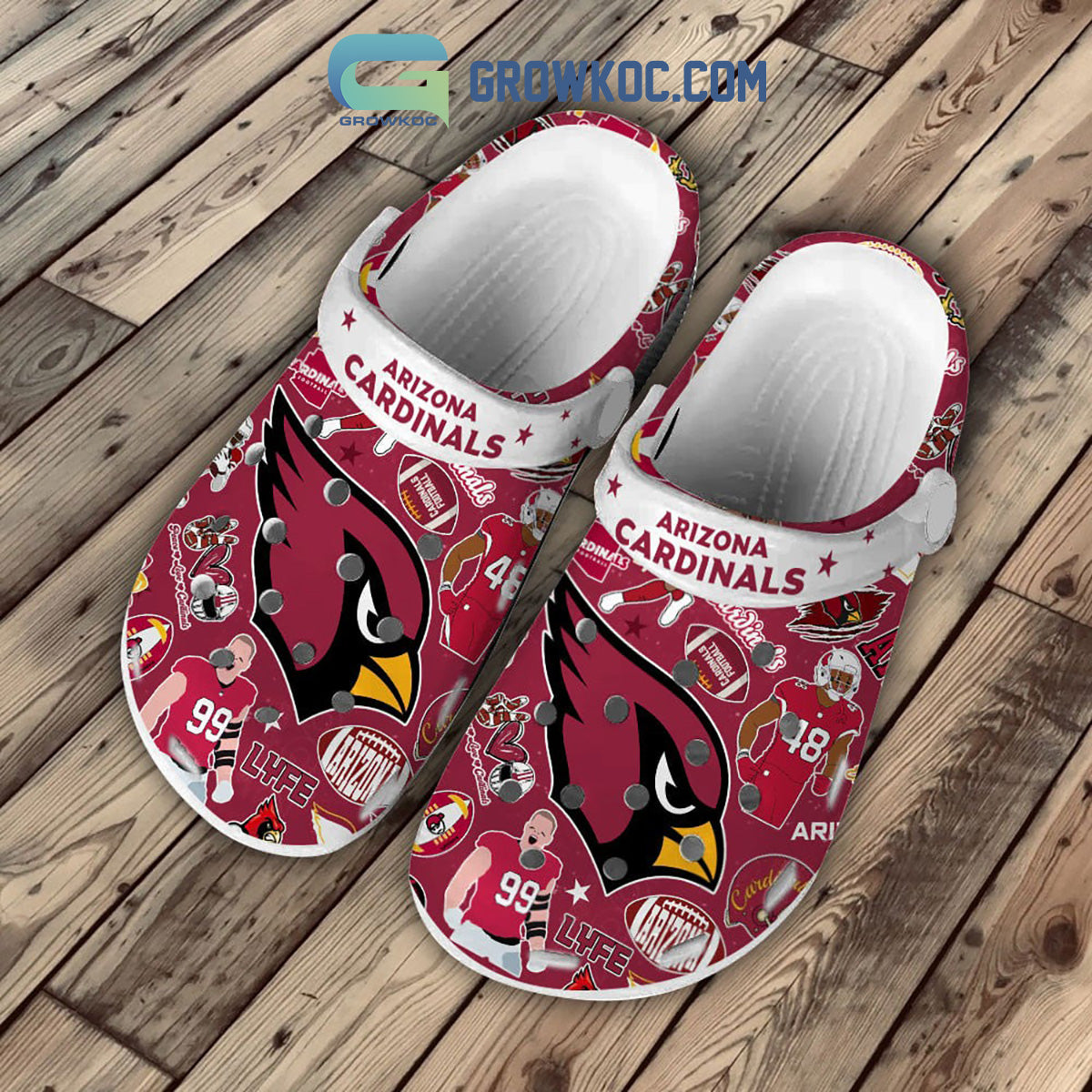 Arizona Cardinals Peace Love Cardinals Clogs Crocs