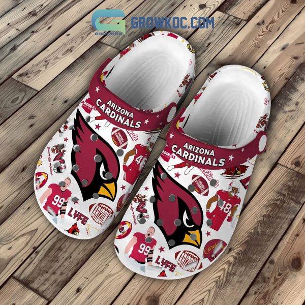 Arizona Cardinals Red White Design Love Clogs Crocs