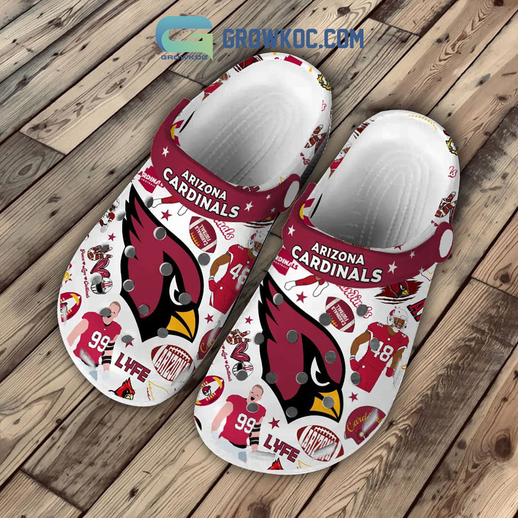 Arizona Cardinals Red White Design Love Clogs Crocs
