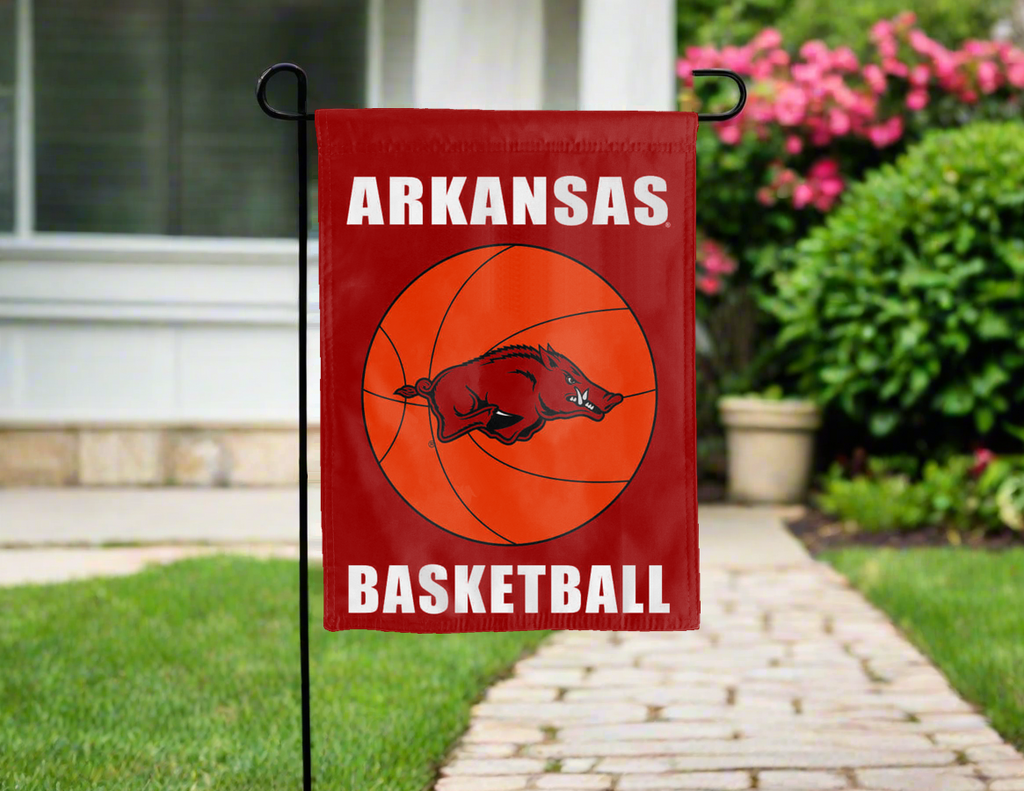 University of Arkansas Razorbacks Basketball Double Sided Garden Flag