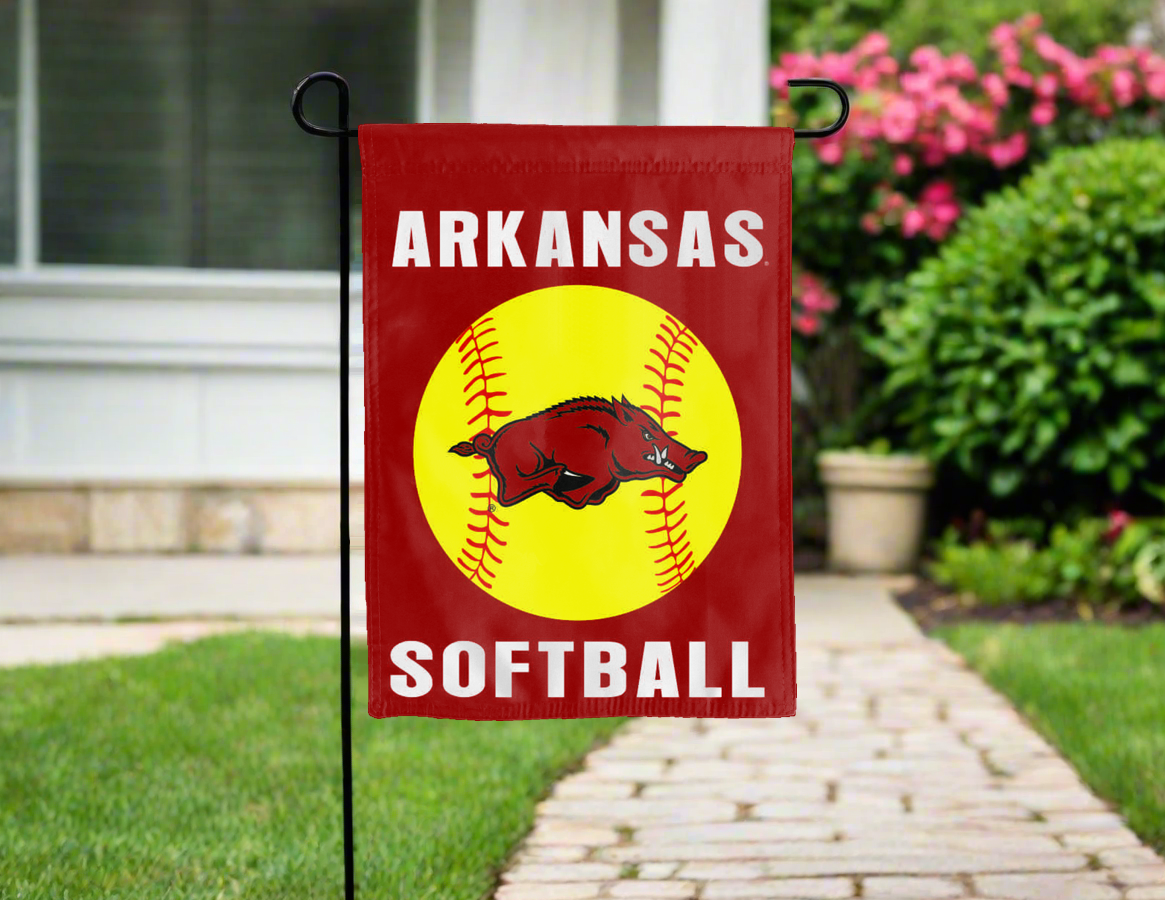 University of Arkansas - Softball Double Sided Garden Flag