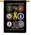 Armed Forces Support Our Troops Flag 2 Sided Banner