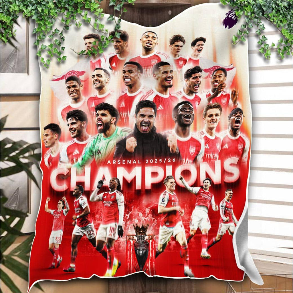 Arsenal After 22 Years Premier League Champions Season 2025-26 Fleece Quilt Blanket