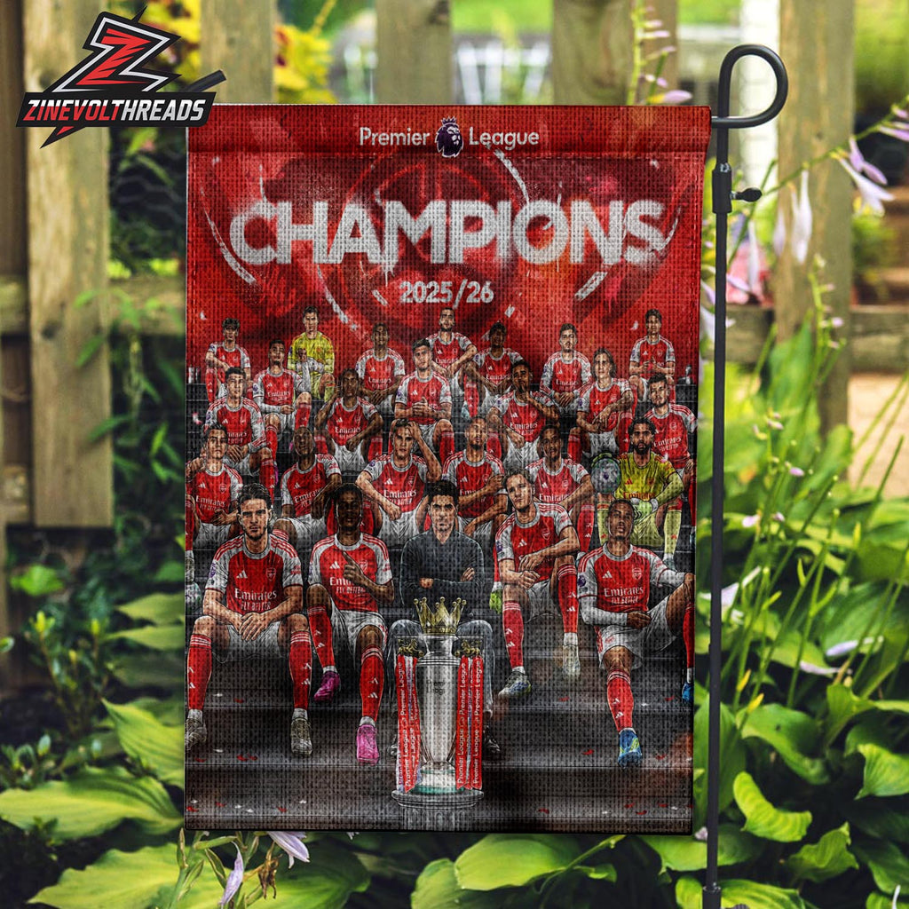 Arsenal Are The Premier League 2025-26 Champions Since The Invicibles Garden House Double Sided Flag
