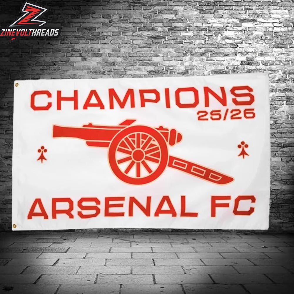 Arsenal Premiere League 2025-26 Champions Garden House Double Sided Flag