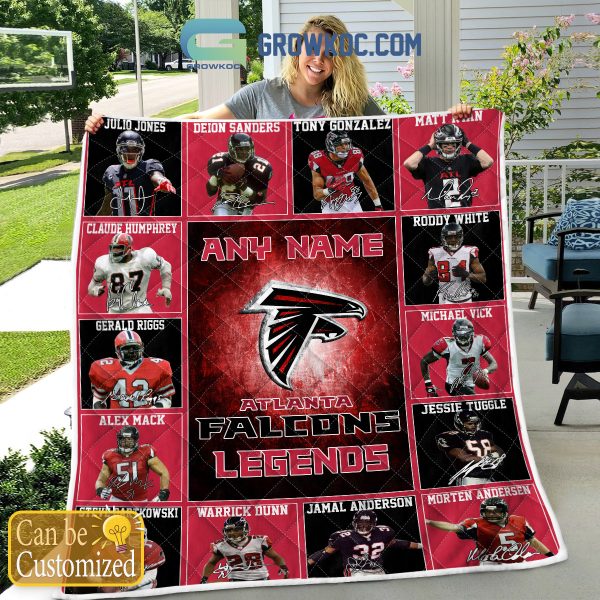Atlanta Falcons NFL Legends In History Personalized Fleece Blanket Quilt