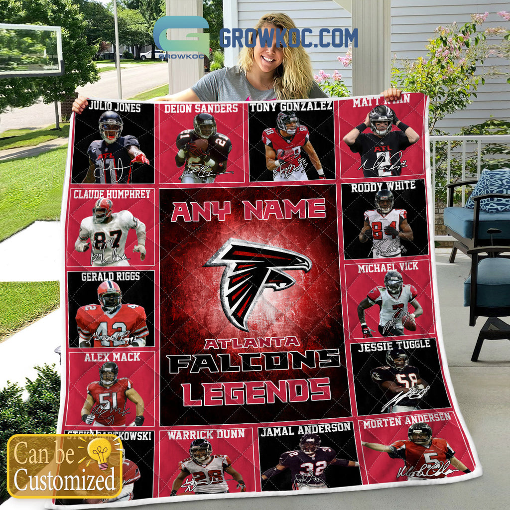 Atlanta Falcons NFL Legends In History Personalized Fleece Blanket Quilt