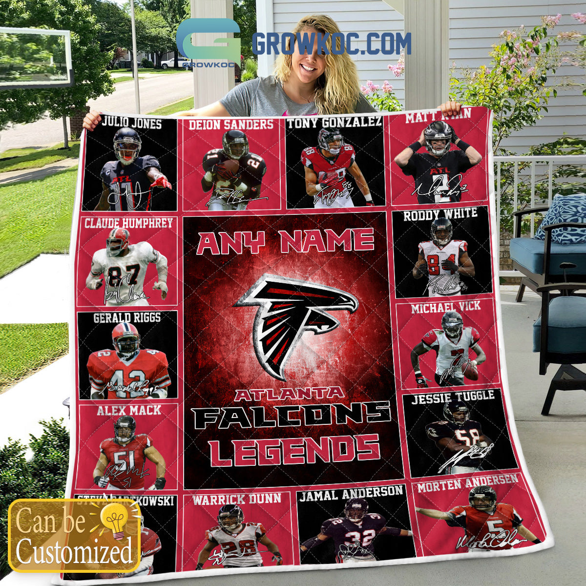 Atlanta Falcons NFL Legends In History Personalized Fleece Blanket Quilt