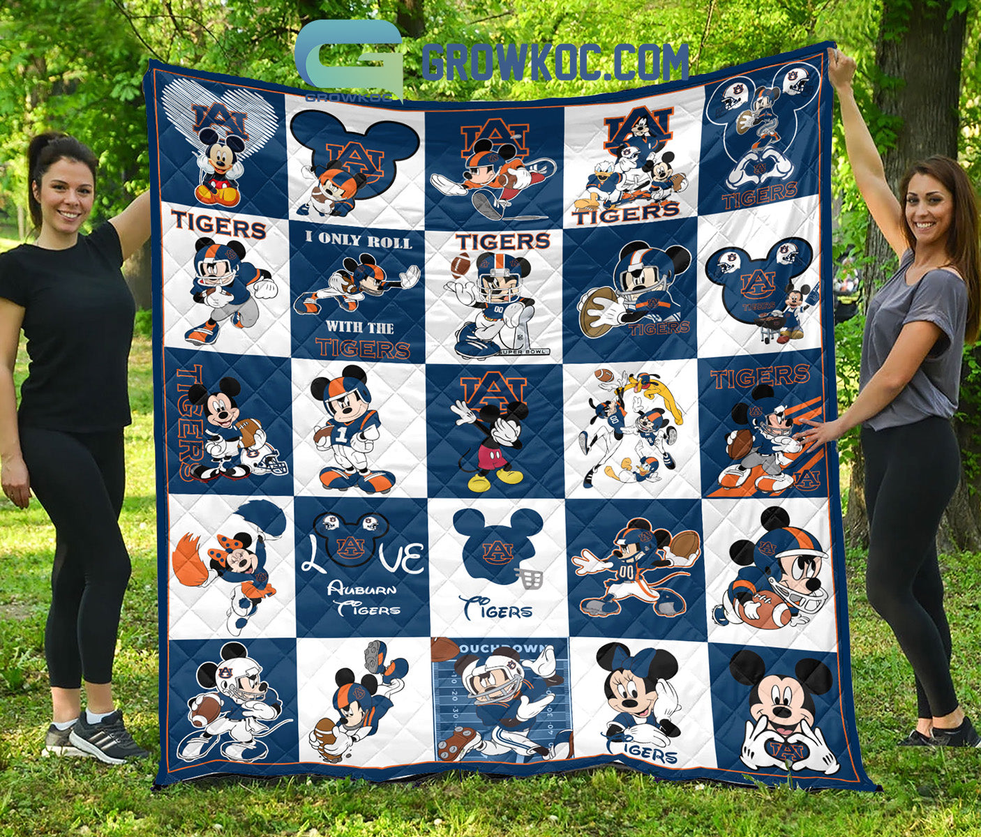 Auburn Tigers NCAA Mickey Disney Fleece Blanket Quilt