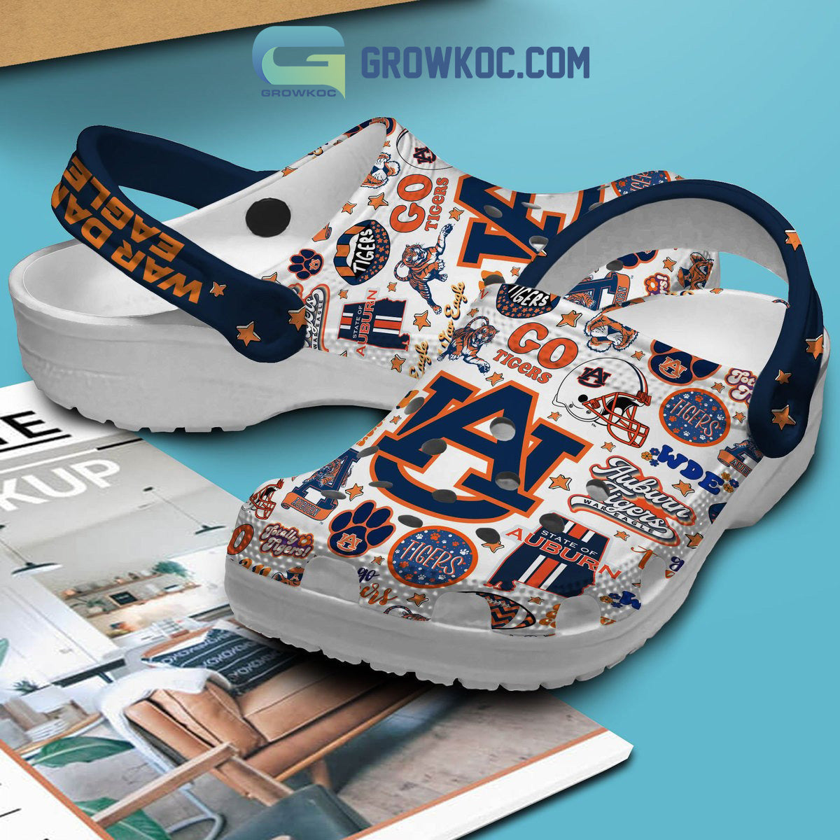 Auburn Tigers NCAA War Damn Eagle Go Tigers Clogs Crocs