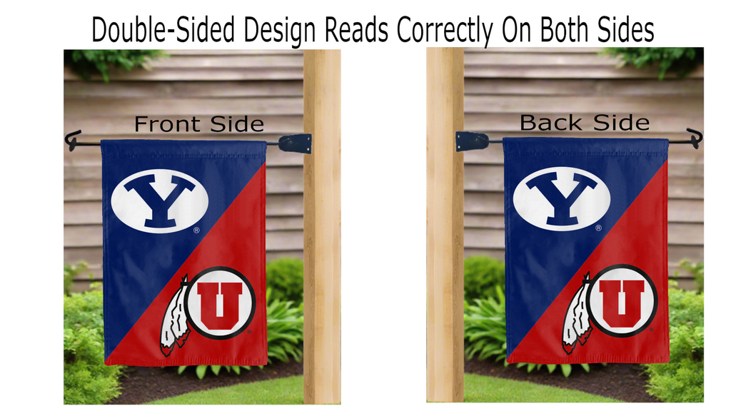 BYU - University of Utah House Divided Garden Flag