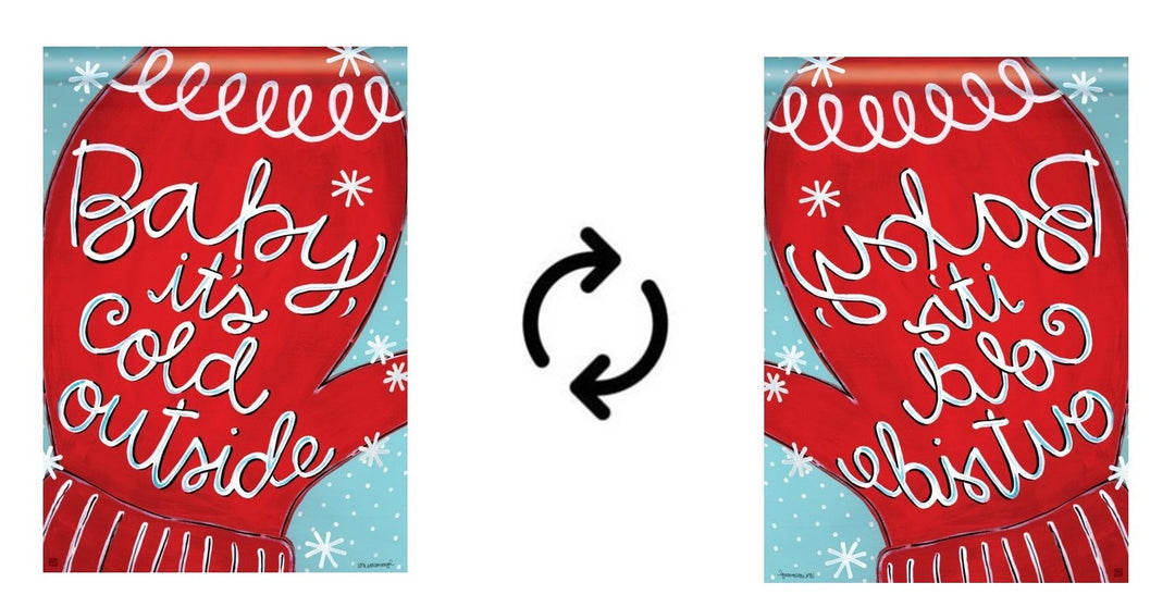 Baby It's Cold Outside Winter Banner Mitten House Flag