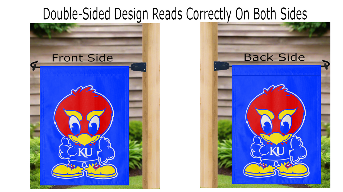 University of Kansas Baby Jay Double Sided Garden Flag
