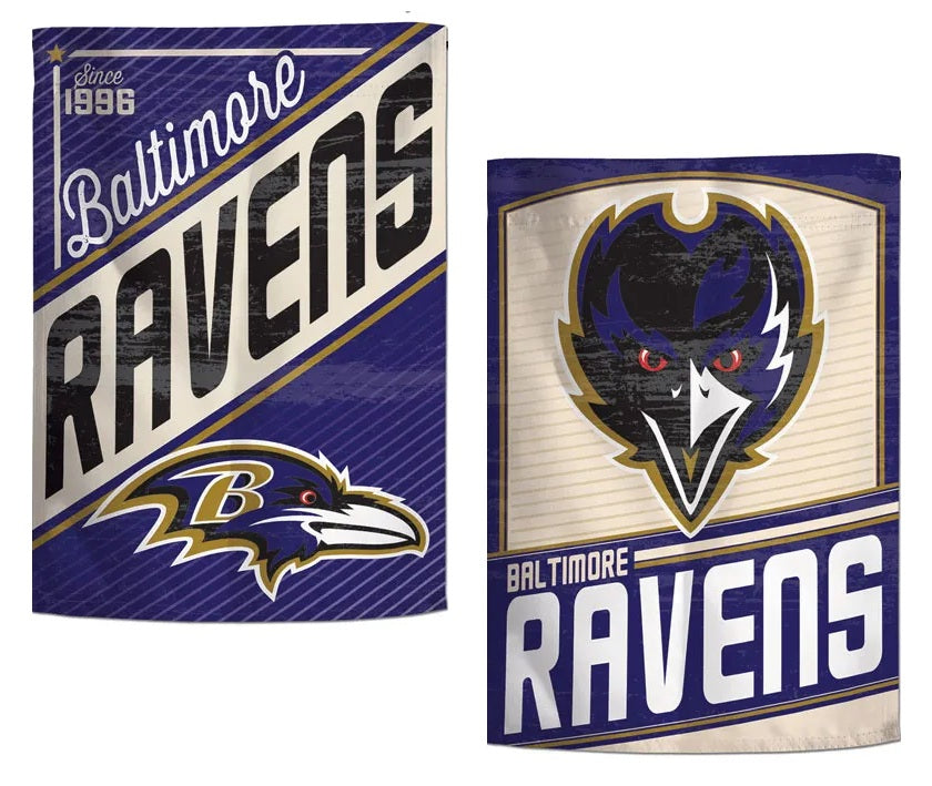 Baltimore Ravens Retro 2 Sided Garden Flag