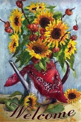Bandana Sunflower House Flag 2 Sided Decorative Banner