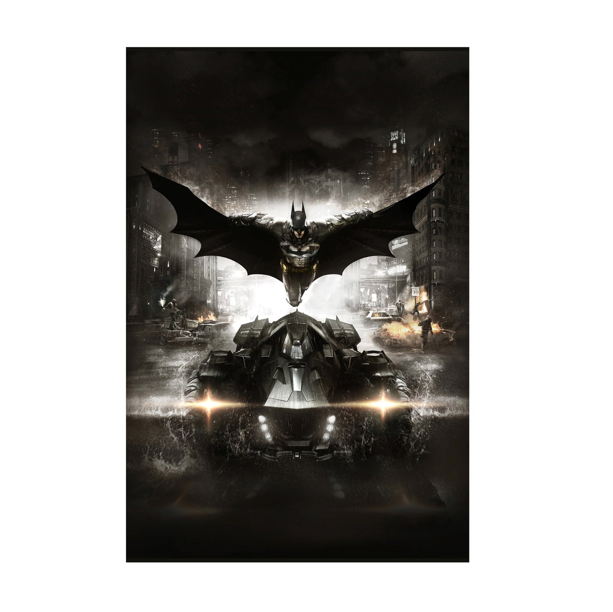 Batman: Arkham Knight Poster ‚Äî Batman & Batmobile Key Art Print | DC Gotham Gaming Wall Art