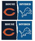 Bears - Lions 2 Sided House Divided 3x5 Flag