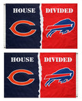 Bears and Bills 2 Sided House Divided 3x5 Flag