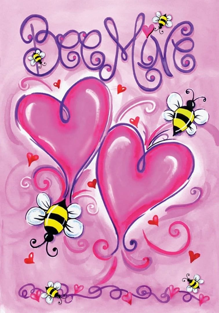 Bee Mine Valentine Banner House Flag