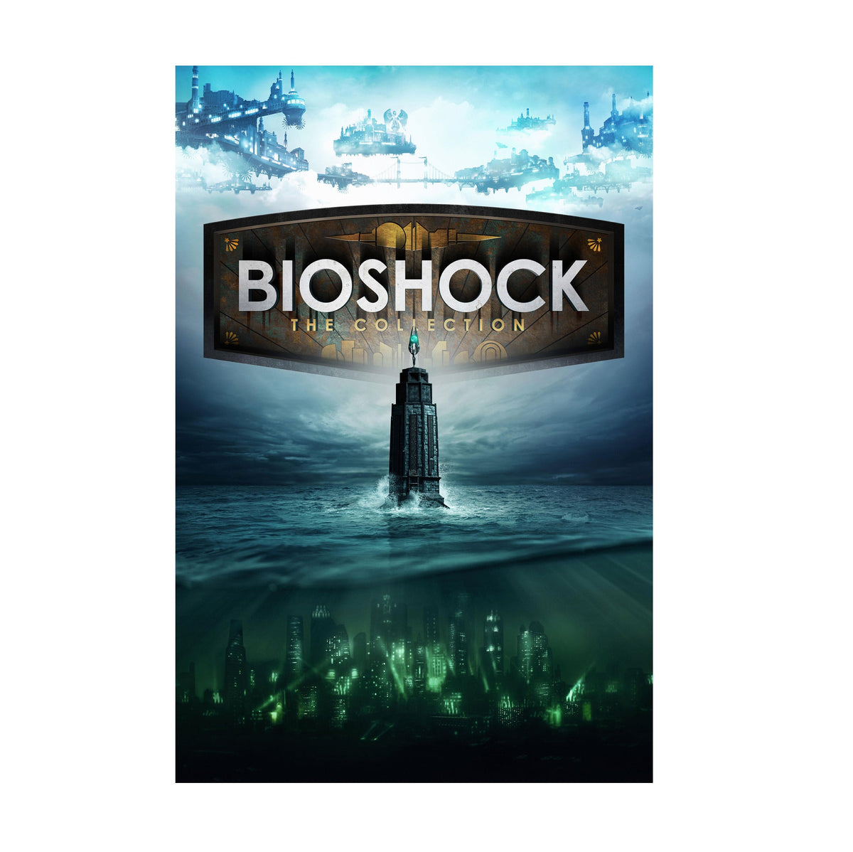 BioShock: The Collection Poster ‚Äî Key Art Print | Rapture Columbia Gaming Wall Art