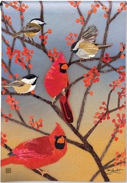 Birds Meeting Place Flag Fall Vertical House Banner