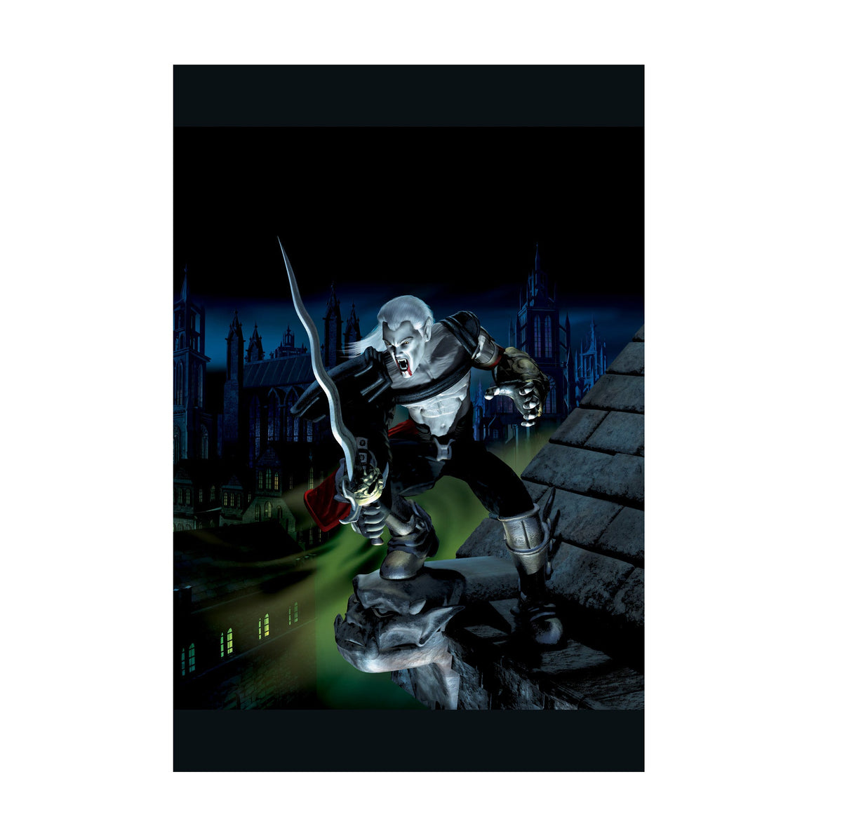 Blood Omen 2 Poster ‚Äî Kain on the Meridian Rooftops Print | Legacy of Kain Gothic Vampire Wall Art