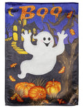 Boo Ghost Halloween Garden Flag 2 Sided