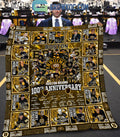Boston Bruins 100th Anniversary 1924-2024 The Bruins Fleece Blanket Quilt