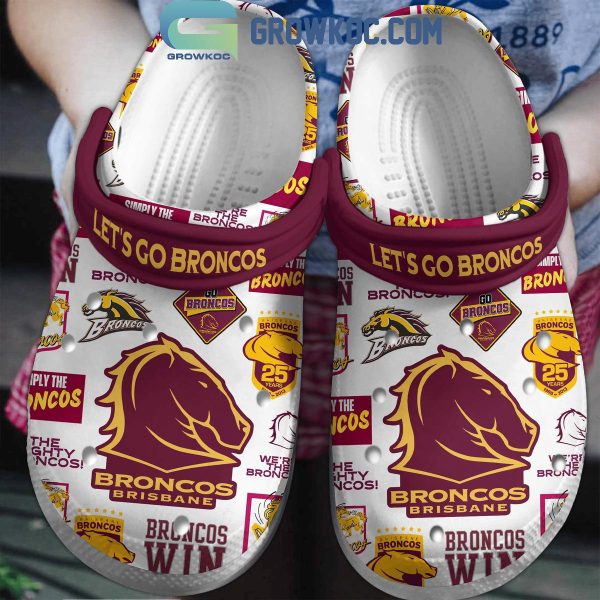 Brisbane Broncos Rugby Let's Go Broncos Crocs Clogs