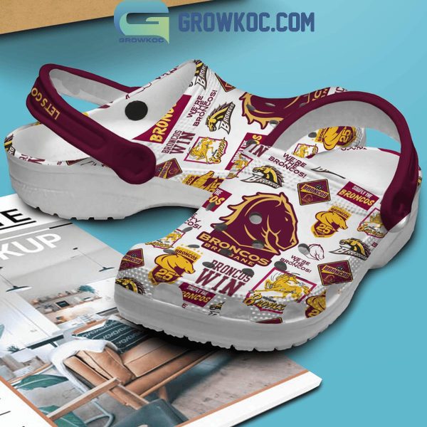Brisbane Broncos Rugby Let's Go Broncos Crocs Clogs